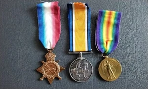 WW1 Medal Trio Pte S Braddish Rifle Brigade Deserter / Absentee - Picture 1 of 10