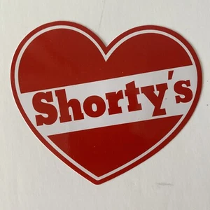 Shorty's Skateboards LOVE Logo HEART 5x4 Skateboard Sticker Red/White NOS New - Picture 1 of 4