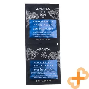 APIVITA Express Beauty Sea Lavender Face Skin Mask 8ml x 2Pcs. Moisturizing - Picture 1 of 24