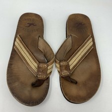 hollister leather flip flops