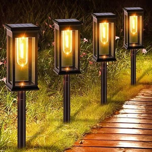 6×Warm White Solar Garden Lights Solar Landscape Light Outdoor Pathway Yard Lamp - Picture 1 of 9