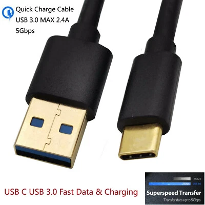 USB 3.0 A 3.1 Type C Cable Fast Charging Data Charger Cord For Samsung S9 Xiaomi - Image 1 of 4