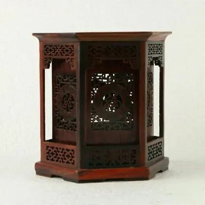 Exquisite CHINESE Rosewood Pen Holder Handwork Carved Polygon Hollow Brush Pot • 37.99$
