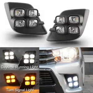 PAIR DRL FOR TOYOTA HILUX REVO 2015 2016 LED DAYTIME RUNNING LIGHT FOG LAMP - Bild 1 von 13