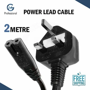 2M Figure Fig of 8 IEC C7 Mains Power Lead Cable PS3 PS4 SATELITE SKYBOX - Picture 1 of 3