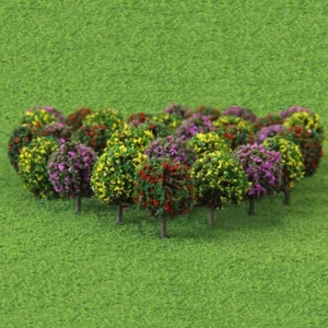 30*Flower Trees HO Scale Model Tree Train Layout Garden Park Scenery Landscape - Picture 1 of 12