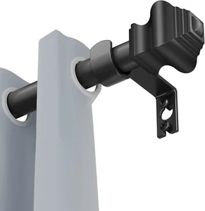 Curtain Rods for Windows 30-46 Inch, 5/8 Inch Matte Black Curtain Rod with Brack - Picture 1 of 12