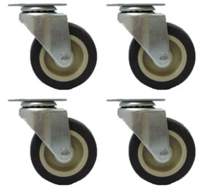 2D8PPSET Set of 4, 2" Light Duty Swivel Plate Caster, Poly Wheel, 80 lbs - Picture 1 of 3