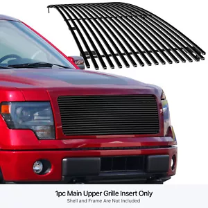 Fits 2009-2014 Ford F-150 Regular Models Black Billet Grille Grill Insert - Picture 1 of 7
