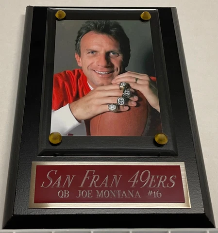 JOE MONTANA SAN FRANCISCO 49ERS-CARD/PHOTO PLAQUE FOR YOUR MAN CAVE WALL Cover