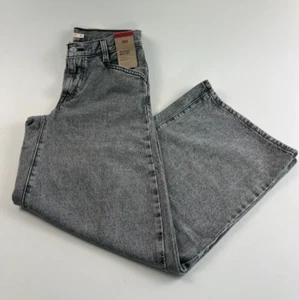 Levi's Women 94 Baggy Leg Wide Relaxed Fit Mid Rise Zip Fly Jean 24x31 Black NWT - Picture 1 of 16