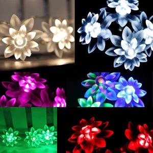 batterienbetrieben 20/40 LED Doppel Lotos Fee Haloween hochzeit-lichter 2m/ - Bild 1 von 16