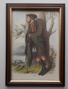 MILITARY PRINT SCOTTISH - CUMIN FRAMED - Picture 1 of 2