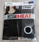 Neu in Verpackung Neu 32 Grad Heat Damen 2er-Pack Langarm Schaufel Ausschnitt T-Shirt schwarz Größe L