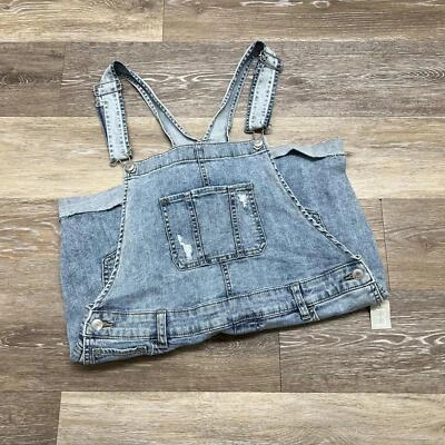 "NEW" MAURICES Bib Front Vestback Blue Denim Jean Jumper Women's Size Medium - Image 1 of 4