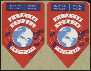 U.S., 1980s. Swift Air Express Air Mail Labels - Picture 1 of 1
