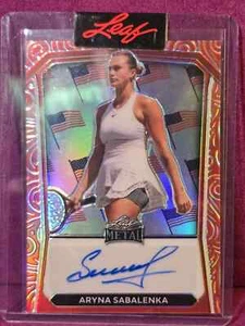 Leaf Metal 🎾Aryna Sabalenka 🏆 Independence Day 4th July FLAGS 1/2 ✏️Auto; - Picture 1 of 2