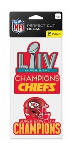 Kansas City Chiefs 4"x4" Perfect Cut Decals 2Pk Super Bowl LIV 54 Champs NC SHIP
