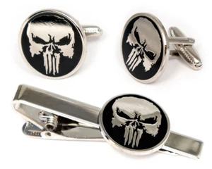 Gemelli The Punisher Netflix Daredevil cravatta clip fumetto gemelli uomo regalo - Foto 1 di 4