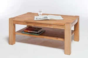 Couchtisch mit Ablage, rechteckig, Kernbuche geölt  6458 - Bild 1 von 2