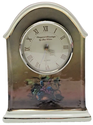 RARE Vineyard Blessings by Lisa White 7.5" Quartz Table Top Clock Arts Uniq - Image 1 of 4
