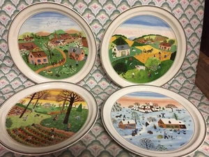 Villeroy Boch NAIF Four Seasons Plate Set Spring Summer Fall Winter Laplau EUC - Picture 1 of 10