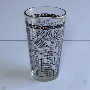 Vintage Federal Glas Barware Barkeeper Cocktail Mixgetränk Rezept Shaker Glas - Bild 1 von 8