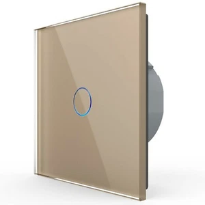 Interruptor de luz táctil LIVOLO interruptor de pared interruptor encendido / apagado + marco de vidrio en dorado - Imagen 1 de 14