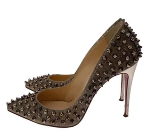 Christian Louboutin Size 37 Women's Pointed Toe Spike Pumps in Gold - Picture 1 of 6