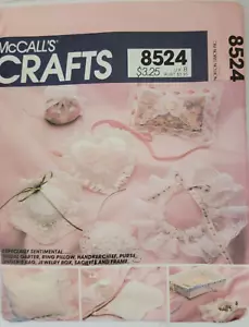 McCalls 8524 modello giarrettiera da sposa anello cuscino fazzoletto portagioie non tagliato - Foto 1 di 2