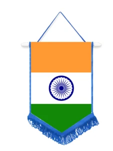 India Car / Wall Pennant With Colour Border Great Souvenirs - Picture 1 of 8