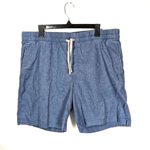 Banana Republic Easy Shorts Mens Size XL Pull-On Linen Blend Blue 7.5" Inseam - Picture 1 of 9