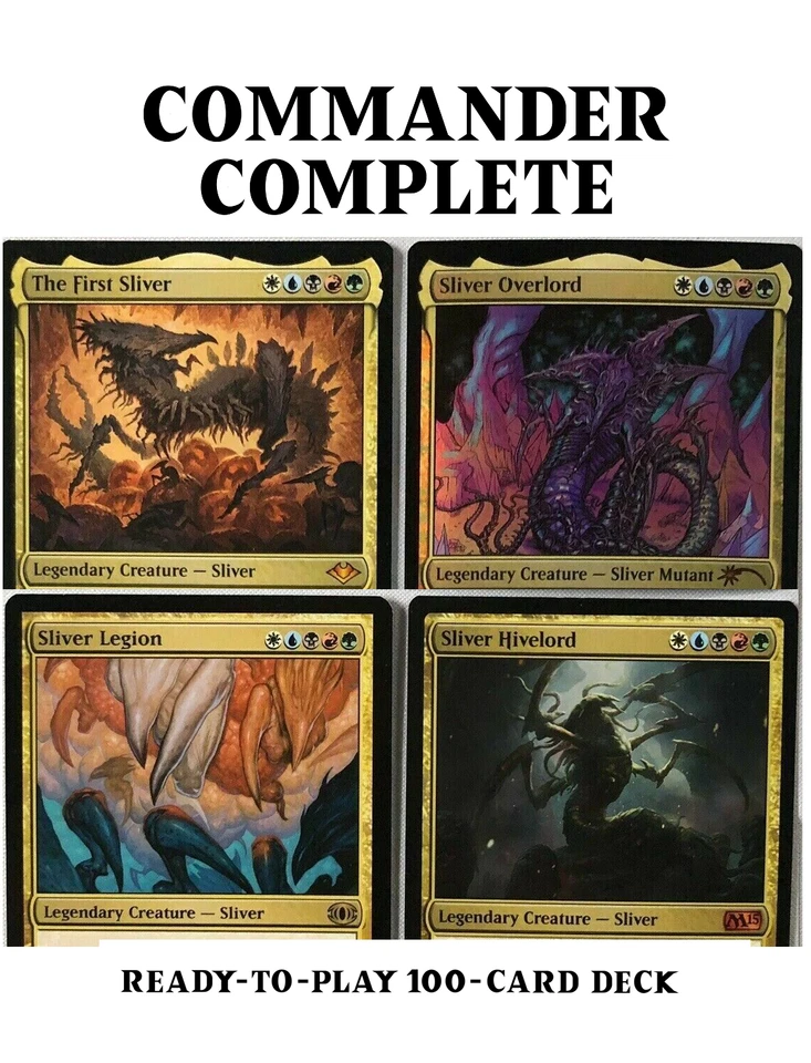 Sliver ULTIMATE Tribal FOUR LEGENDARY Sliver Magic MTG Custom Commander Deck - Image 1 of 4