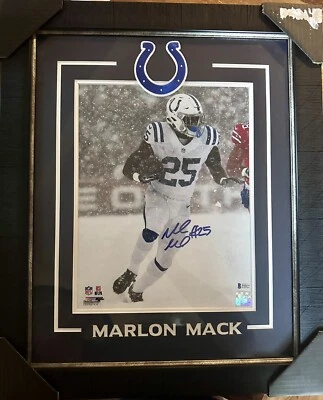 Marlon Mack signed Framed Indianapolis Colts 16x20 photo autographed PSA - Image 1 of 4