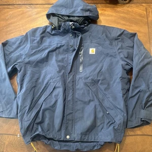 Carhartt Jacke Herren Large schwarz Storm Defender Regenmantel Shell Canvas gefüttert - Bild 1 von 9