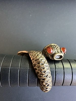 Vintage Lucky You brass or gold  tone Koi fish ring adj size by Lucky Brand - Image 1 of 4