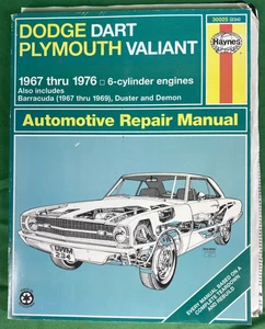 Dodge Dart Plymouth Valiant Challenger Barracuda 1967-1976 Service Repair Manual - Picture 1 of 5