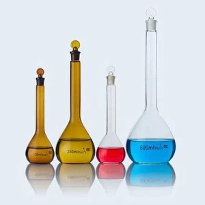 Kit de frascos volumétricos de vidrio ámbar de 5 ml-1000 ml cristalería de laboratorio transparente AU - Imagen 1 de 13