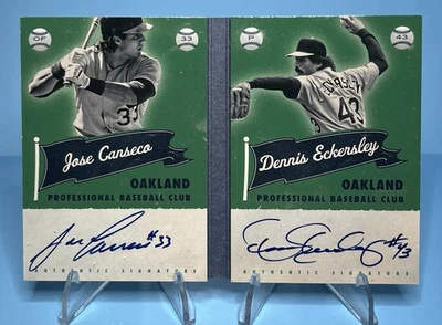2014 JOSE CANSECO DENNIS ECKERSLEY Panini Signature Scripts Booklet Auto /15 - Image 1 of 4