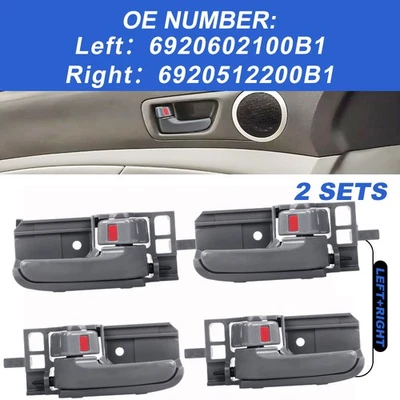 Juego de 4 manijas de puerta interiores gris oscuro para Toyota Corolla XRS 2005-2006 Foto 1 de 4