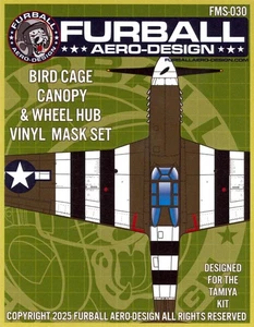 Furball Decals 1/48 P-51 BIRDCAGE MUSTANG Canopy & Wheel Vinyl Mask Tamiya - Picture 1 of 2