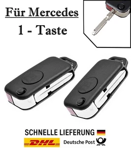 2x Ersatz Klappschlüssel Gehäuse für Mercedes 1-Taste Fernbedienung KS01NO- HU39 - Picture 1 of 6