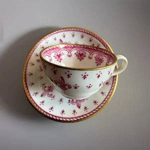 Vintage Miniature SPODE Pink Cup & Saucer - Imagen 1 de 4