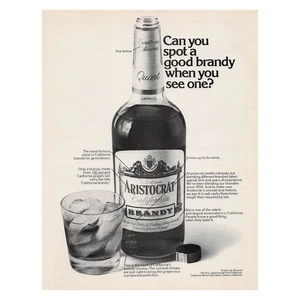 Aristocrat California Brandy Vintage Magazine Print Ad A. R. Morrow 1974 - Picture 1 of 1