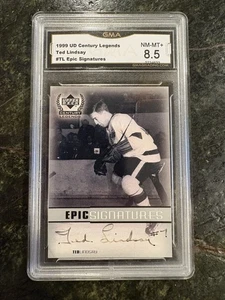 TED LINDSAY 1999 UD CENTURY Legends EPIC SIGNATURES ON-CARD AUTO GMA 8.5 NM-MT+ - Bild 1 von 2