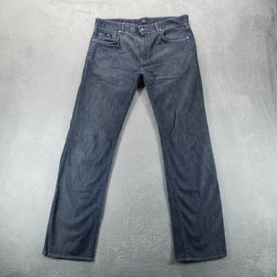 Hugo Boss Jeans Mens 36x34 Blue Regular Straight Mid Rise Dark Wash Waxy - Image 1 of 4