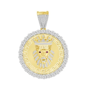 Men's Charm 1.00ct Natural Round Baguette Diamond 10k Yellow Gold - Picture 1 of 1