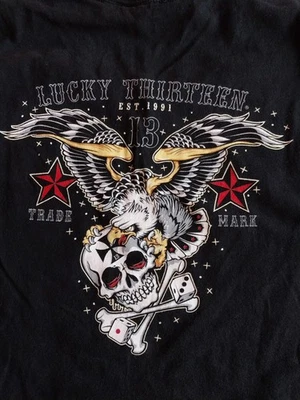 Camiseta De Colección Lucky 13 Eagle Skull Camiseta Para Hombre Hot Rod Rockabilly XL Foto 1 de 4