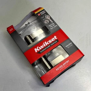 KWIKSET Zeitgenössisch Halifax Quadratisch Hebel Kodiert Eintritt Satin Nickel - Bild 1 von 10