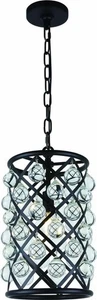 Madison Matte Black Crystal Pendant Light - Picture 1 of 1